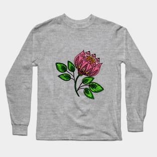 Pink Lotus Flower Long Sleeve T-Shirt